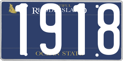 RI license plate 1918