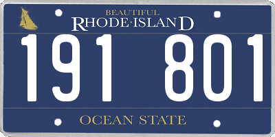 RI license plate 191801