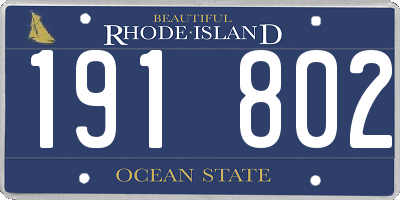 RI license plate 191802
