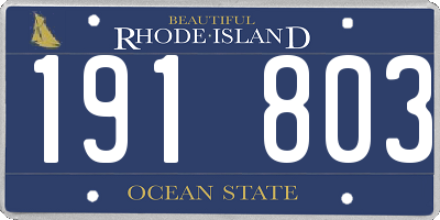 RI license plate 191803