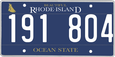 RI license plate 191804