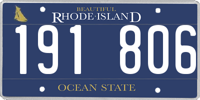 RI license plate 191806