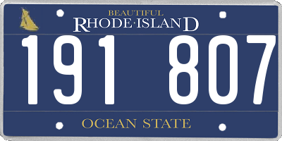 RI license plate 191807