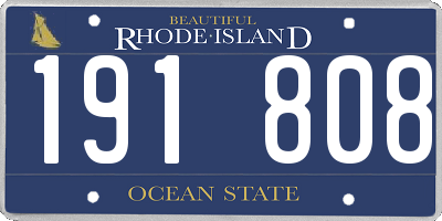 RI license plate 191808