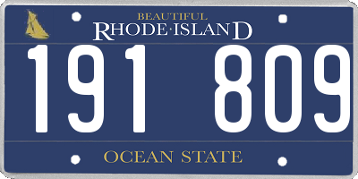 RI license plate 191809