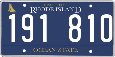 RI license plate 191810