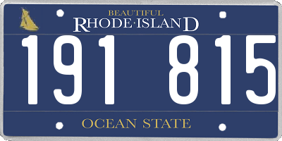 RI license plate 191815