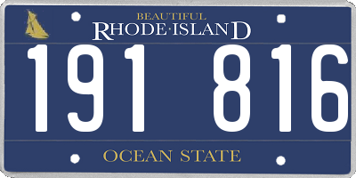 RI license plate 191816