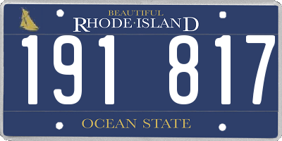 RI license plate 191817