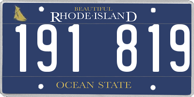 RI license plate 191819