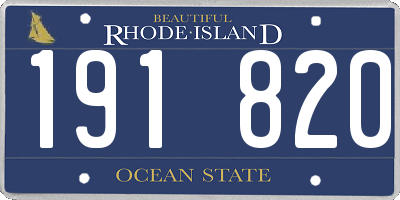 RI license plate 191820
