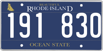 RI license plate 191830