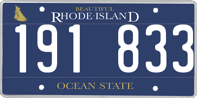 RI license plate 191833