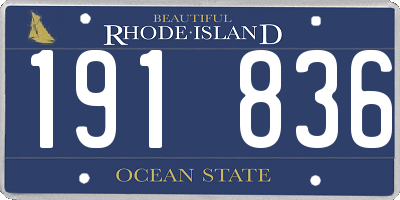 RI license plate 191836