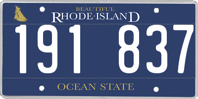 RI license plate 191837