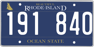 RI license plate 191840
