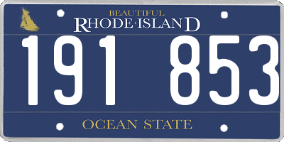 RI license plate 191853