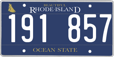 RI license plate 191857