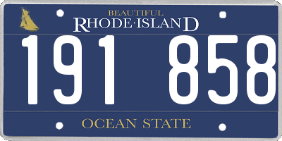 RI license plate 191858