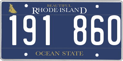 RI license plate 191860