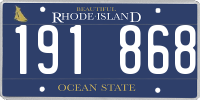 RI license plate 191868