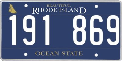 RI license plate 191869