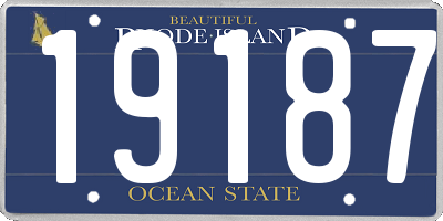 RI license plate 19187