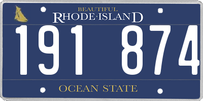 RI license plate 191874