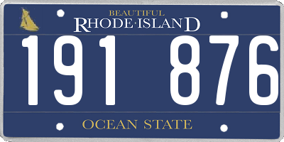 RI license plate 191876