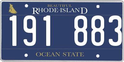 RI license plate 191883