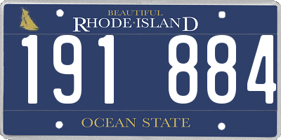 RI license plate 191884