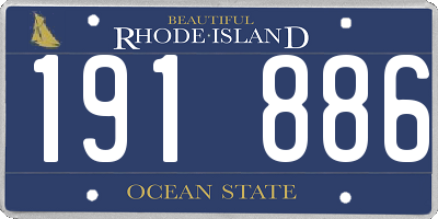 RI license plate 191886