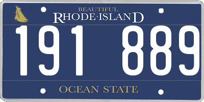 RI license plate 191889