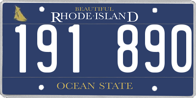 RI license plate 191890