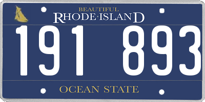RI license plate 191893