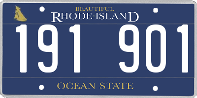 RI license plate 191901