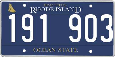 RI license plate 191903