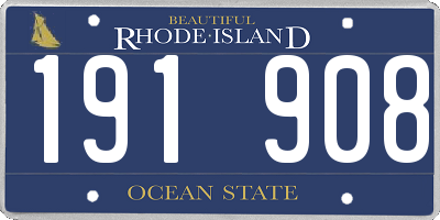RI license plate 191908