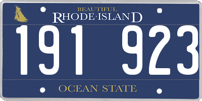 RI license plate 191923