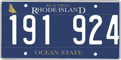 RI license plate 191924