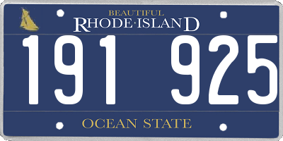 RI license plate 191925