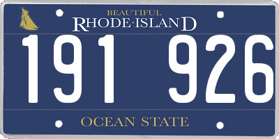RI license plate 191926