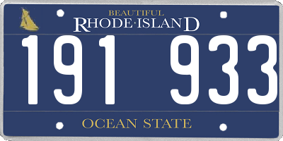 RI license plate 191933