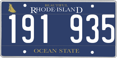 RI license plate 191935