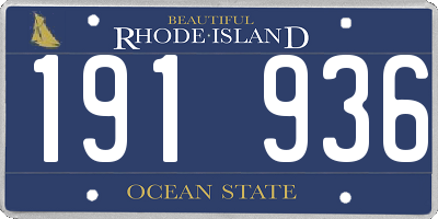 RI license plate 191936