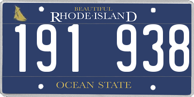 RI license plate 191938