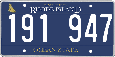 RI license plate 191947