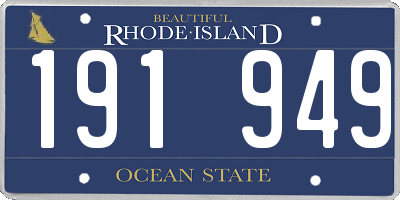 RI license plate 191949