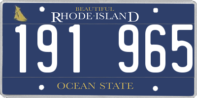 RI license plate 191965