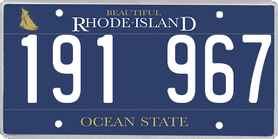 RI license plate 191967
